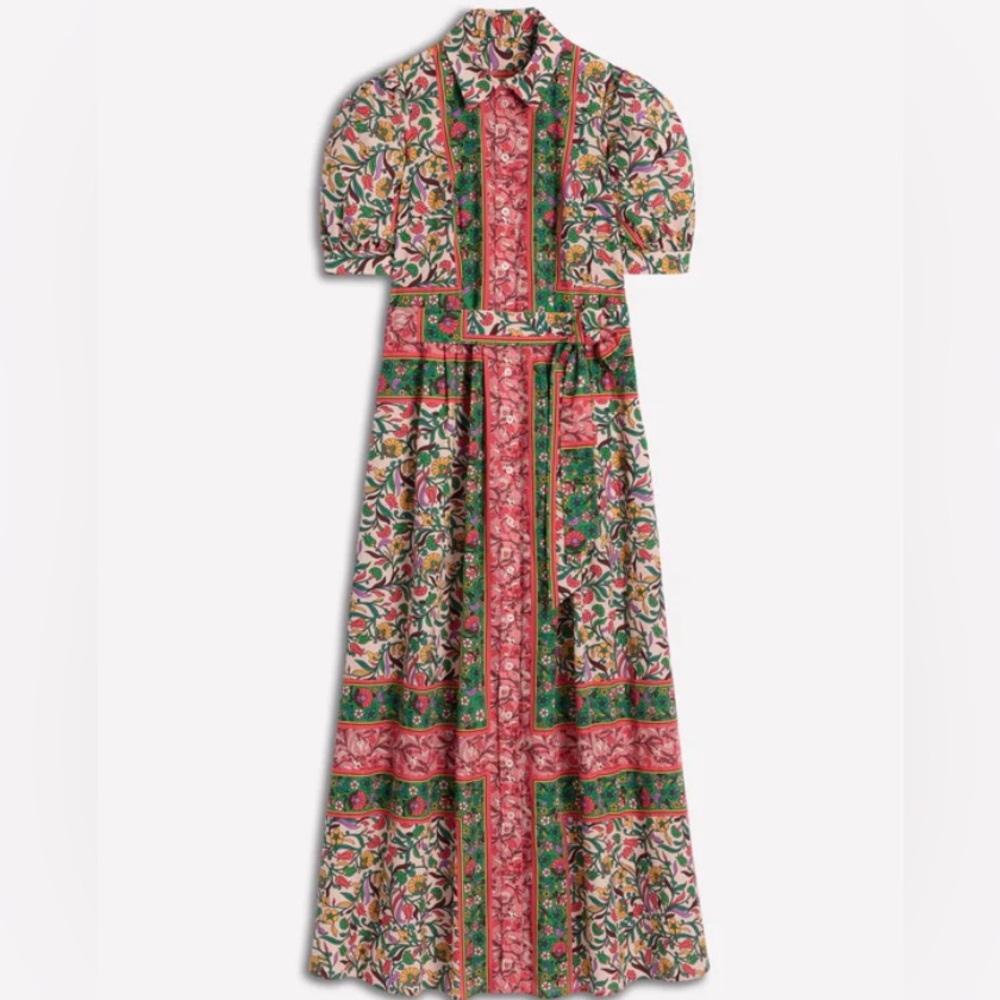 Boden Alexa Maxi Shirt Dress in Multi Enchanting Vine Buttoned Down with Pockets